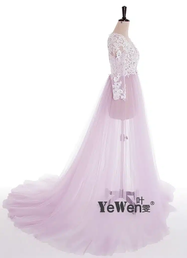 Lace Formal Pregnant Photo dress Long Sleeve See Through Blue Prom Evening Dresses Custom Size Plus Size 2018 Evening Dress 20