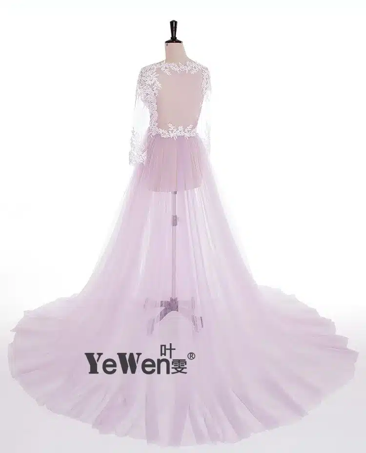Lace Formal Pregnant Photo dress Long Sleeve See Through Blue Prom Evening Dresses Custom Size Plus Size 2018 Evening Dress 21