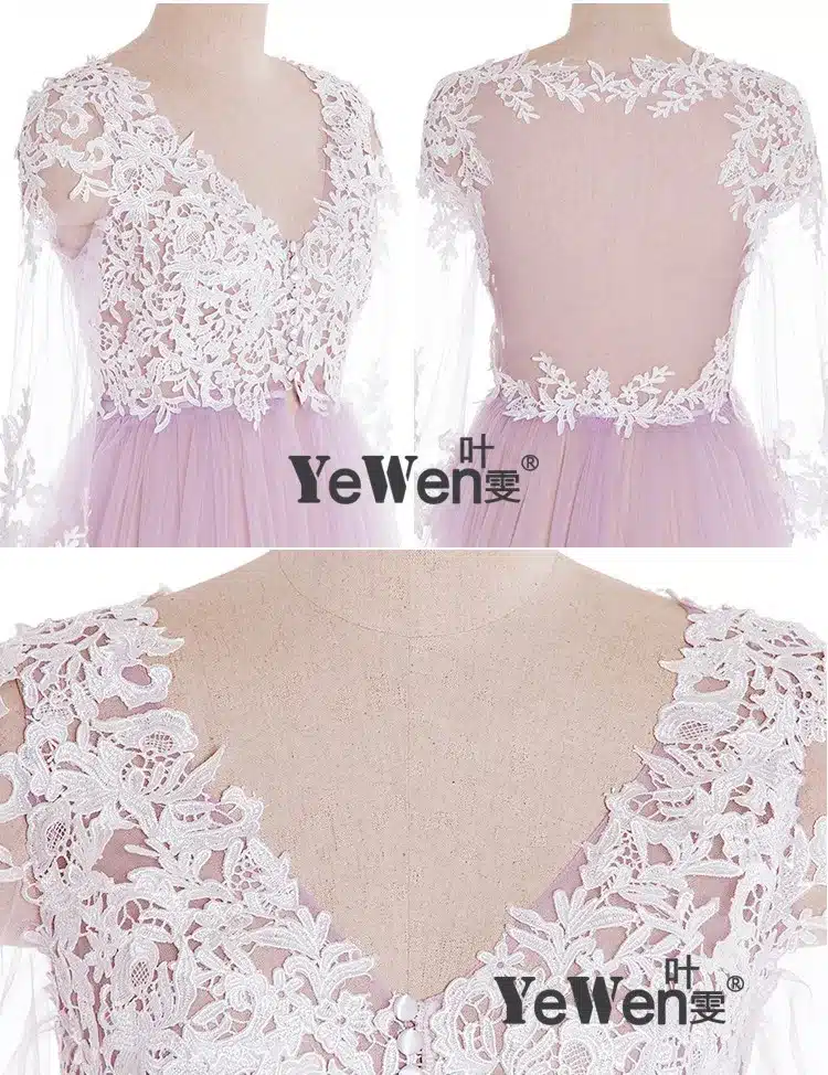 Lace Formal Pregnant Photo dress Long Sleeve See Through Blue Prom Evening Dresses Custom Size Plus Size 2018 Evening Dress 35