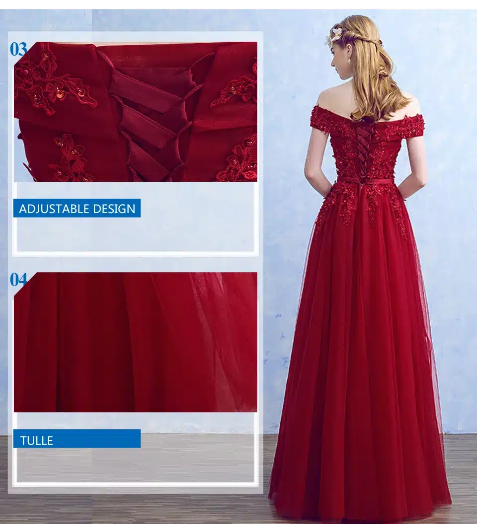 Lamya 2018 New Women Prom Long Evening Dresses Elegant Lace Boat Neck Banquet Formal Party Gowns vestido de festa longo 11