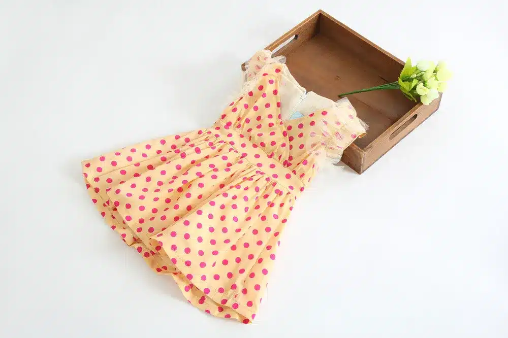 Anlencool 2018 High quality children dress dot chiffon new Kids Korean models baby dress baby girl clothing free shipping 1
