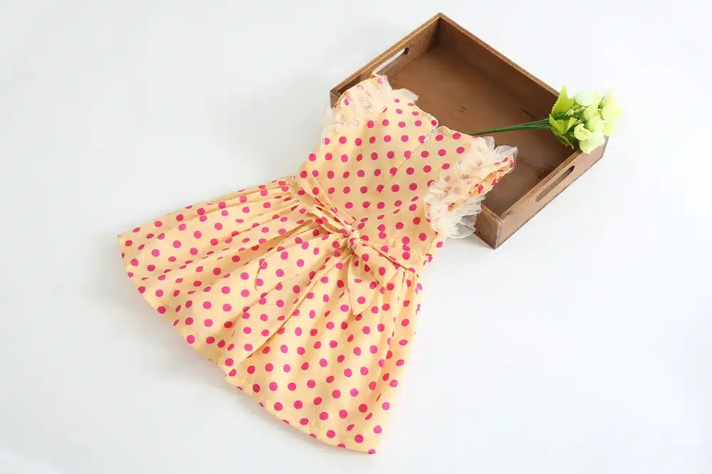 Anlencool 2018 High quality children dress dot chiffon new Kids Korean models baby dress baby girl clothing free shipping 4