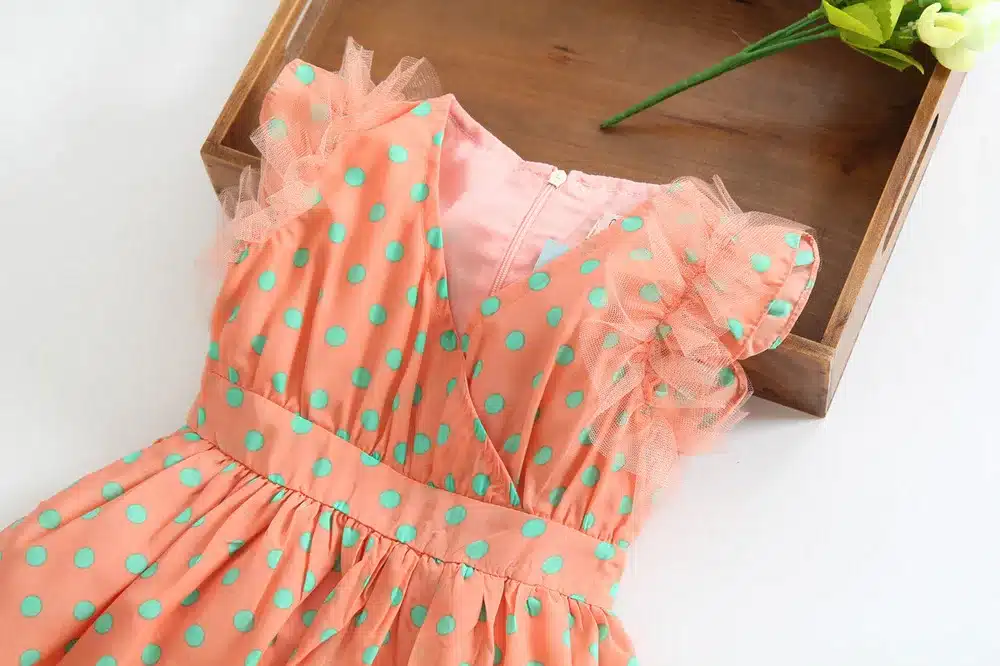 Anlencool 2018 High quality children dress dot chiffon new Kids Korean models baby dress baby girl clothing free shipping 7