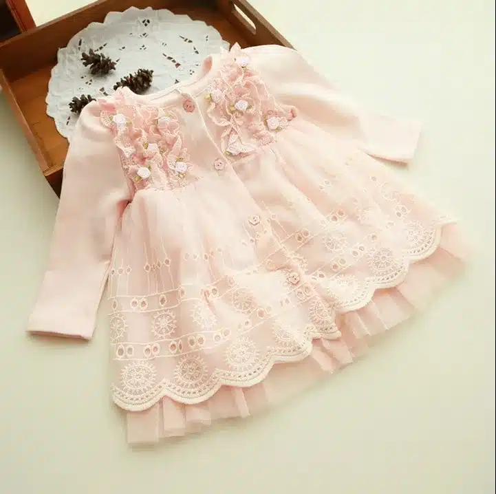 2018 Spring and autumn 0-2 yrs baby clothing floral lace lovely princess newborn baby tutu dress infant dresses vestido infantil 2