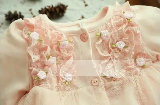 2018 Spring and autumn 0-2 yrs baby clothing floral lace lovely princess newborn baby tutu dress infant dresses vestido infantil 4