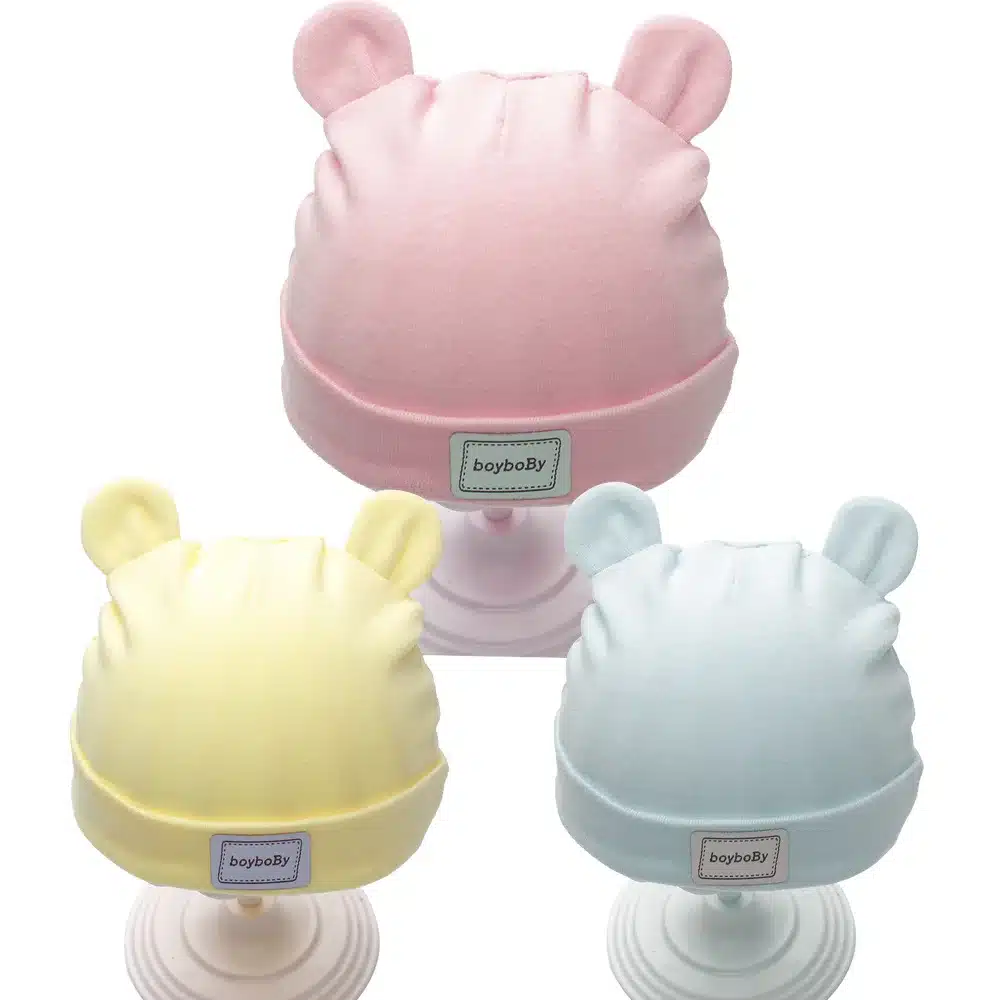 Solid Cotton Newborn Baby Tire Caps With Ear Girls Boys Sun Hats With Bow 2018 Spring Summer Baby Girls Clothing Accessories 13