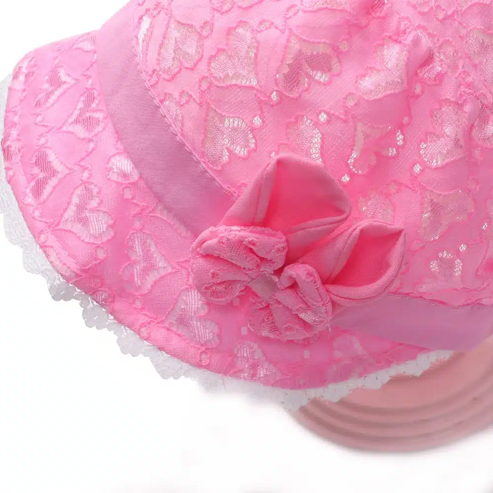 New Baby Girls Hat Solid Lace Baby Tire Cap Summer Princess Hat With Bow Birthday Gift Hollow Girl Beanies 2018 Baby Accessories 24