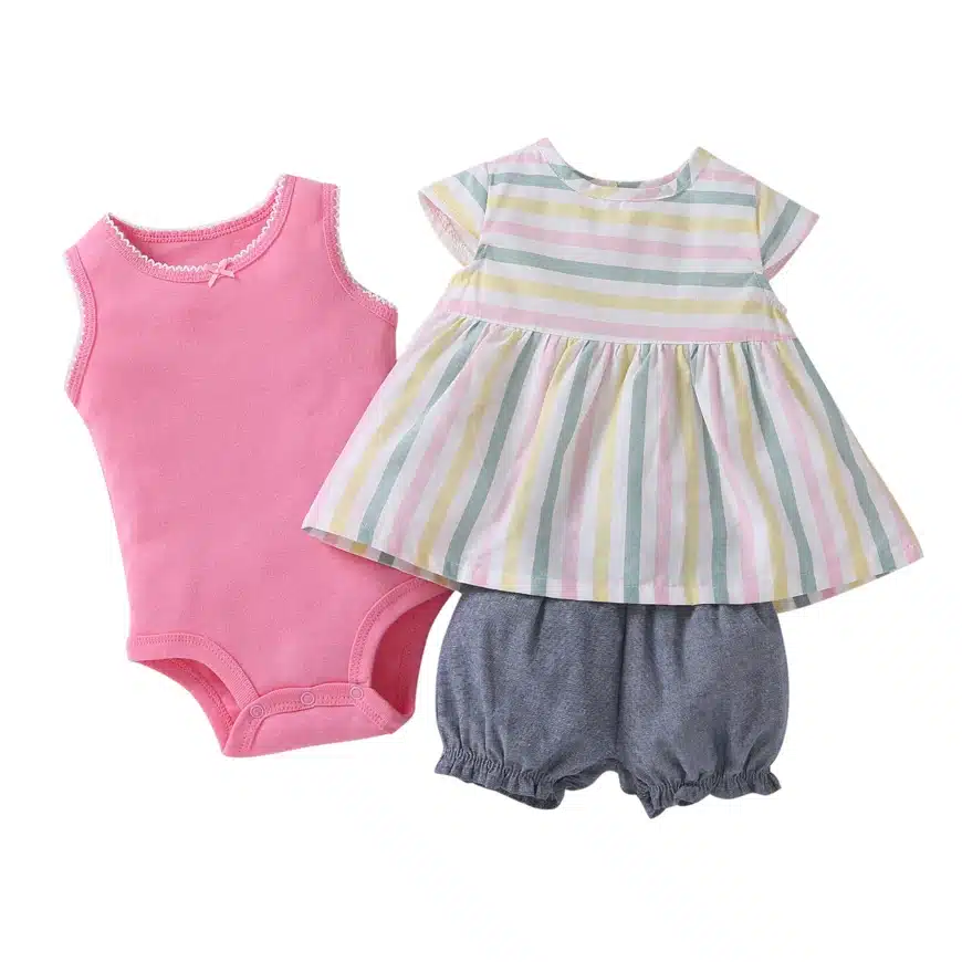 2018 free ship Baby girl clothes set kids bebes clothing summer set floral red Wave point baby romper style Sets bodysuit 12
