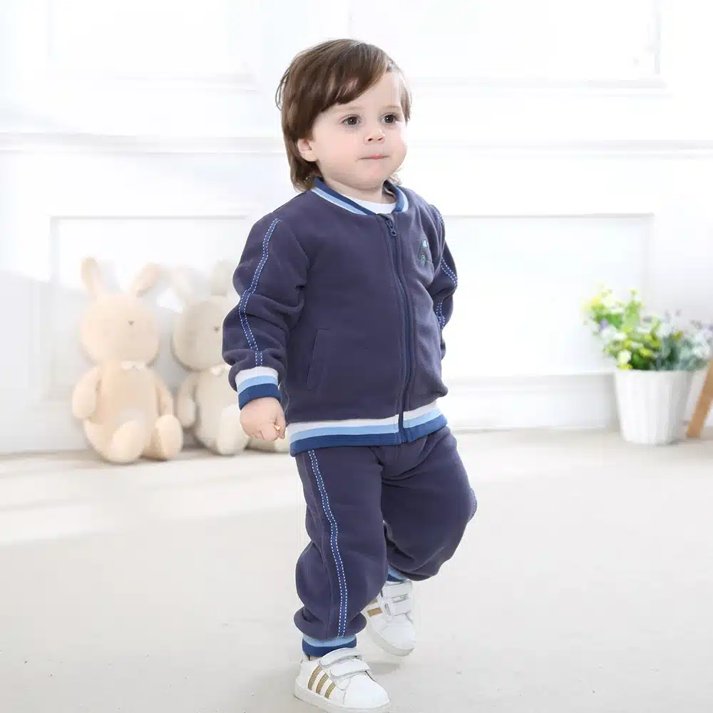 2018 Baby Boy Girl Clothes Set Fleece Set Outerwear Toddler Boy Girl Clothing Outfit Autumn Winter 18