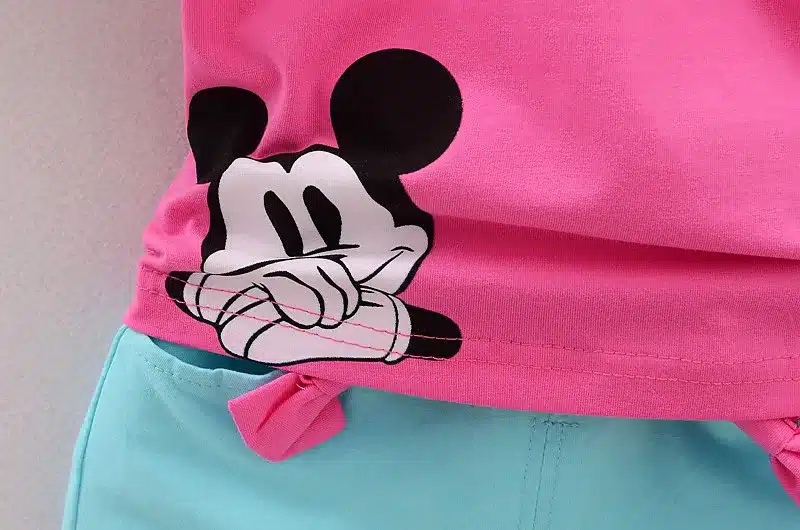 2018 new baby boys girls Clothes set Kid Minnie Vest +short pant summer style baby suits Children Clothing cartoon mickey sets 12