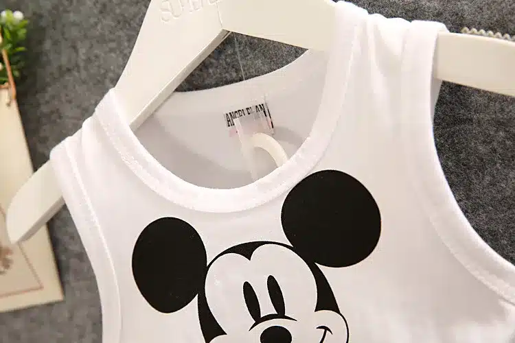 2018 new baby boys girls Clothes set Kid Minnie Vest +short pant summer style baby suits Children Clothing cartoon mickey sets 30