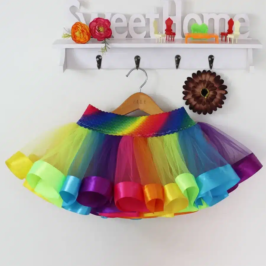 2018 New Design Summer Style Girl Skirt Baby Rainbow Skirt Cheap Kids Tutu Skirt 34