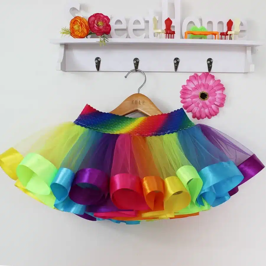 2018 New Design Summer Style Girl Skirt Baby Rainbow Skirt Cheap Kids Tutu Skirt 35