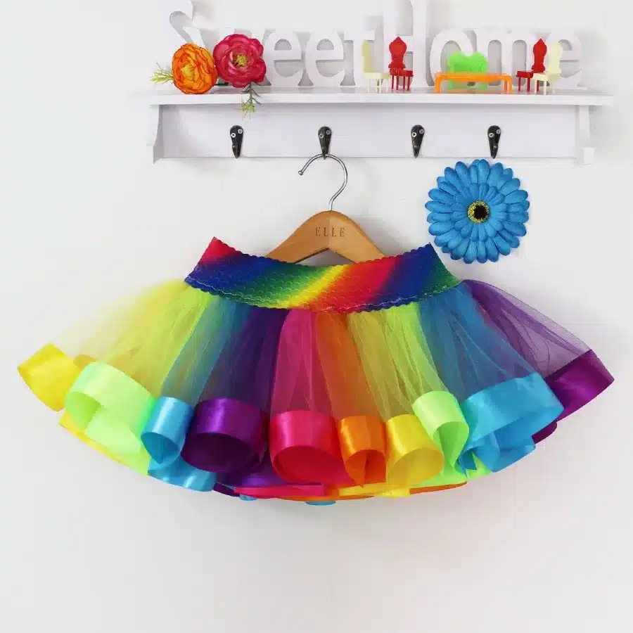 2018 New Design Summer Style Girl Skirt Baby Rainbow Skirt Cheap Kids Tutu Skirt 36