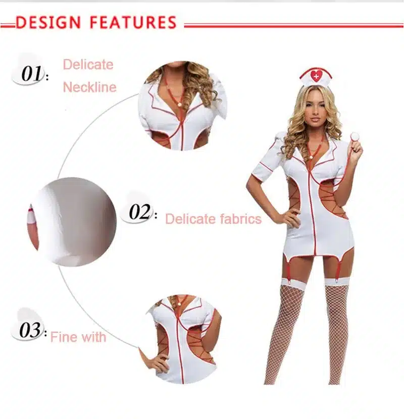 2018 Women Sexy Nurse Costume Hot Erotic Underwear Role Play Games Women Erotic Lingerie Female Sexy Underwear lenceria Uniform 5