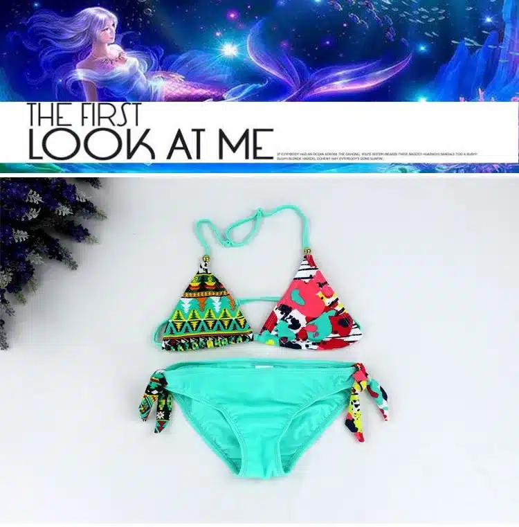 2019 Teenage Girls Swimwear Baby Kids Cute Bikini Girls split Two Pieces swimsuit Bathing suit Beachwear kids biquini infantil 10