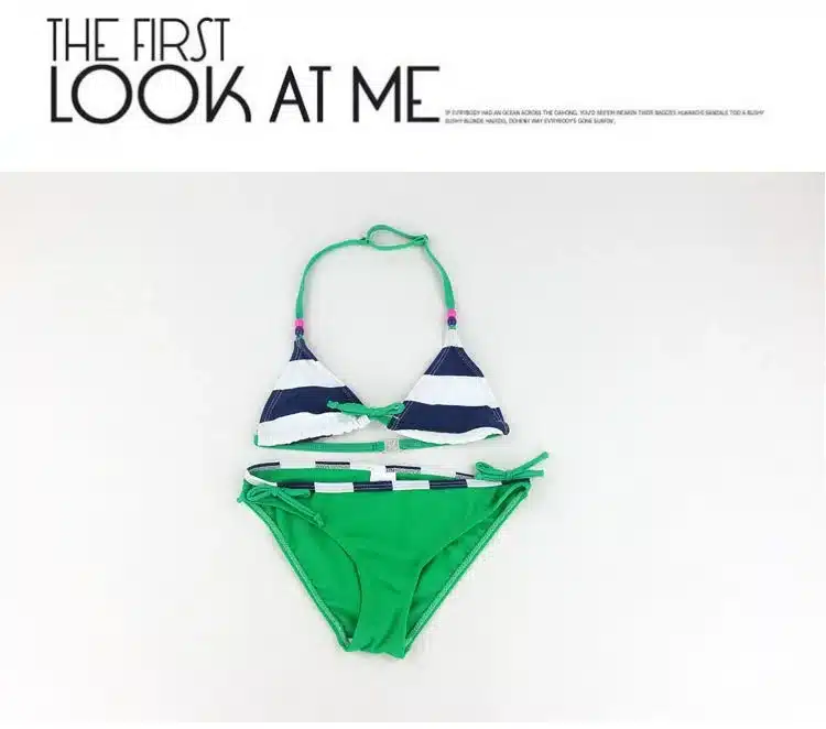 2018 Children Swimwear Baby Kids Cute stripe Bikini Girls split Two Pieces swimsuit Bathing suit Beachwear kids biquini infantil 9