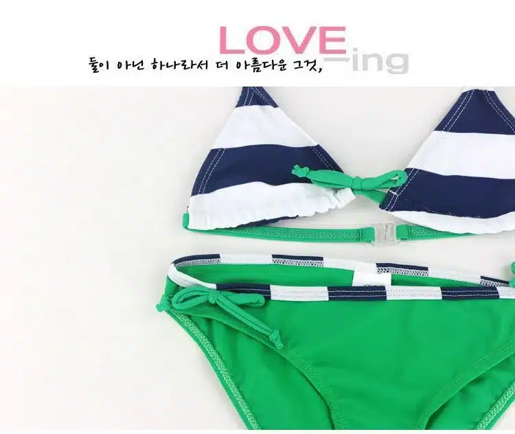 2018 Children Swimwear Baby Kids Cute stripe Bikini Girls split Two Pieces swimsuit Bathing suit Beachwear kids biquini infantil 12