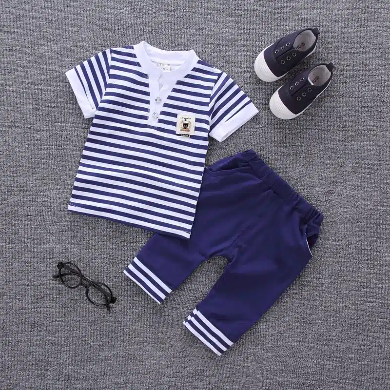 MANJI New baby boy clothes 2018 cotton material fashion design boys clothing set A002-10 children's summer clothing 11