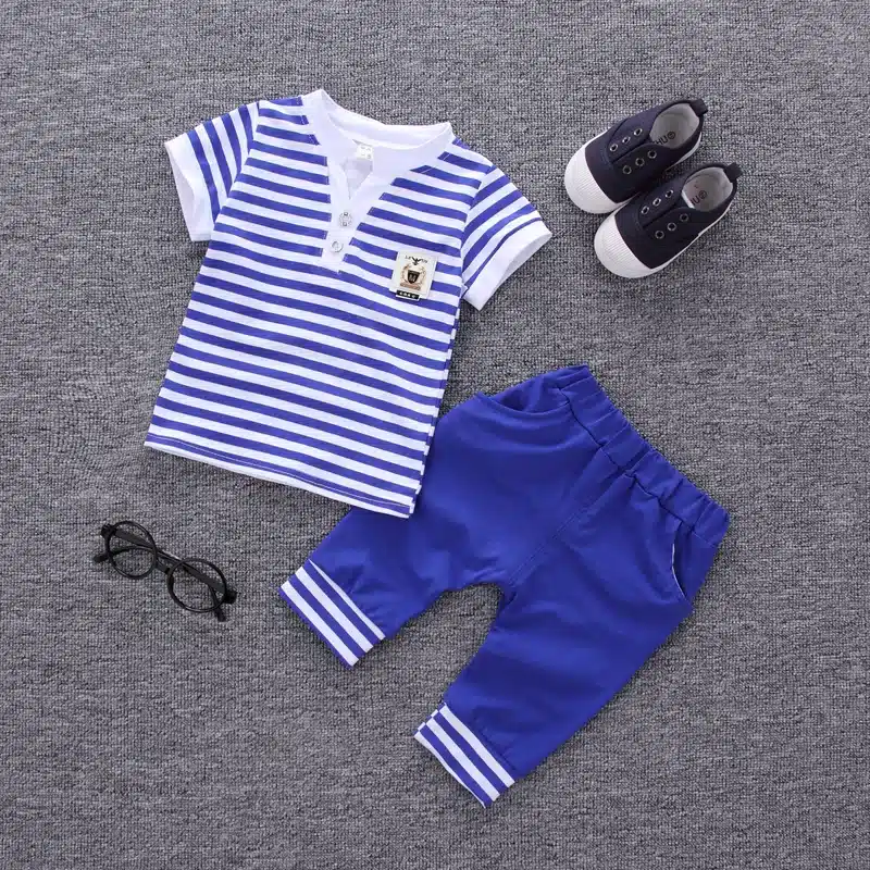 MANJI New baby boy clothes 2018 cotton material fashion design boys clothing set A002-10 children's summer clothing 12