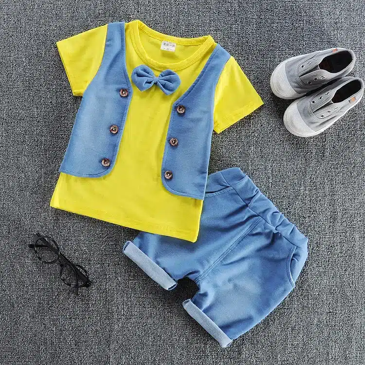 MANJI New baby boy clothes 2018 cotton material fashion design boys clothing set A002-10 children's summer clothing 20