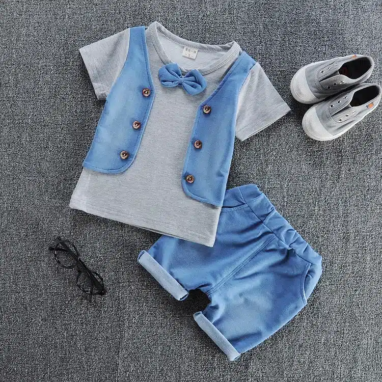 MANJI New baby boy clothes 2018 cotton material fashion design boys clothing set A002-10 children's summer clothing 21