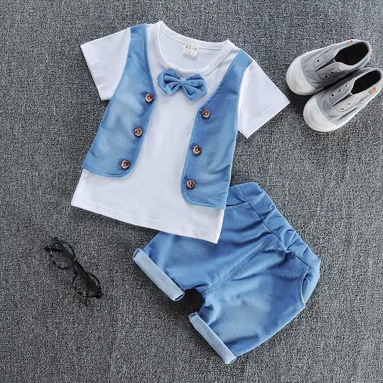 MANJI New baby boy clothes 2018 cotton material fashion design boys clothing set A002-10 children's summer clothing 22