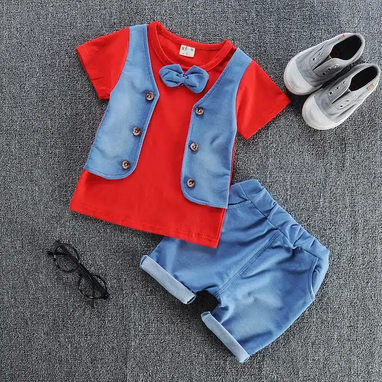 MANJI New baby boy clothes 2018 cotton material fashion design boys clothing set A002-10 children's summer clothing 23