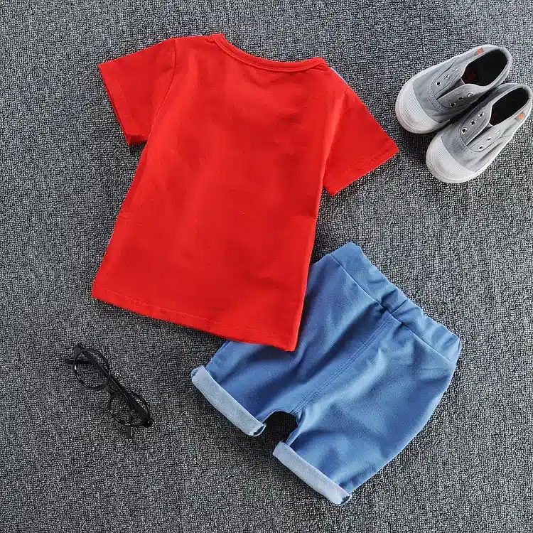 MANJI New baby boy clothes 2018 cotton material fashion design boys clothing set A002-10 children's summer clothing 24