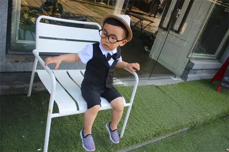 Baby Boys Clothing Sets 2018 New Summer Children Formal Wear Soft Short Shirt + Plaid Waist Coat + Shorts Kids 3PC Suits JJ010 9