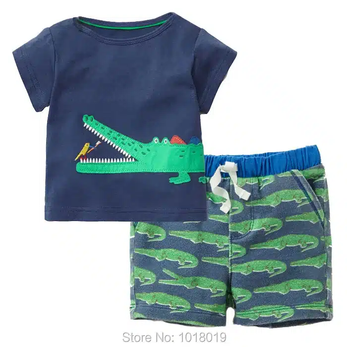 New 2018 Baby Boys Clothing Set Quality 100% Cotton Toddler Kids Clothes Short Sleeve Baby Boy Clothes Set Children Suit Outwear 10