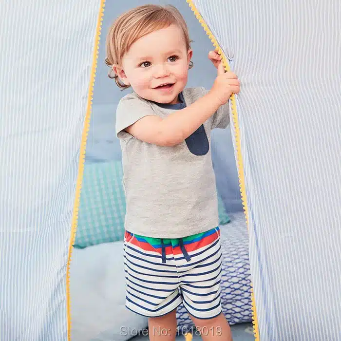 New 2018 Brand 100% Cotton Summer Baby Boys Clothes Set 2pcs Children Clothing Suit Bebe Kids Short Sleeve Clothes Set Baby Boys 63