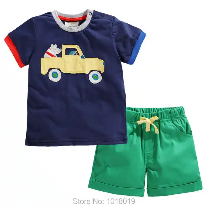 New 2018 Baby Boys Clothing Set Quality 100% Cotton Toddler Kids Clothes Short Sleeve Baby Boy Clothes Set Children Suit Outwear 100