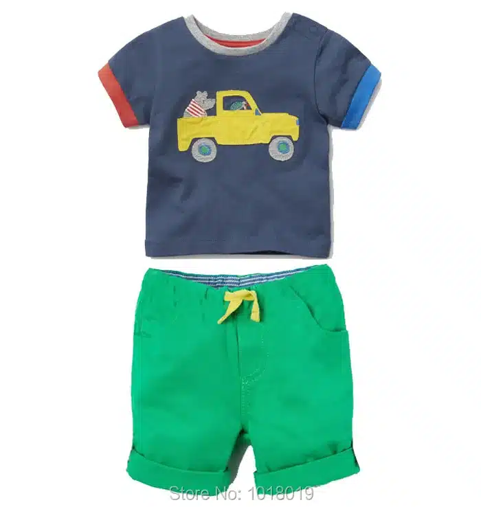 New 2018 Baby Boys Clothing Set Quality 100% Cotton Toddler Kids Clothes Short Sleeve Baby Boy Clothes Set Children Suit Outwear 102