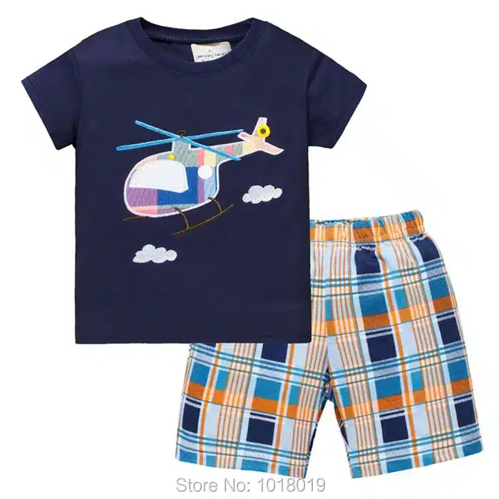 New 2018 Baby Boys Clothing Set Quality 100% Cotton Toddler Kids Clothes Short Sleeve Baby Boy Clothes Set Children Suit Outwear 119