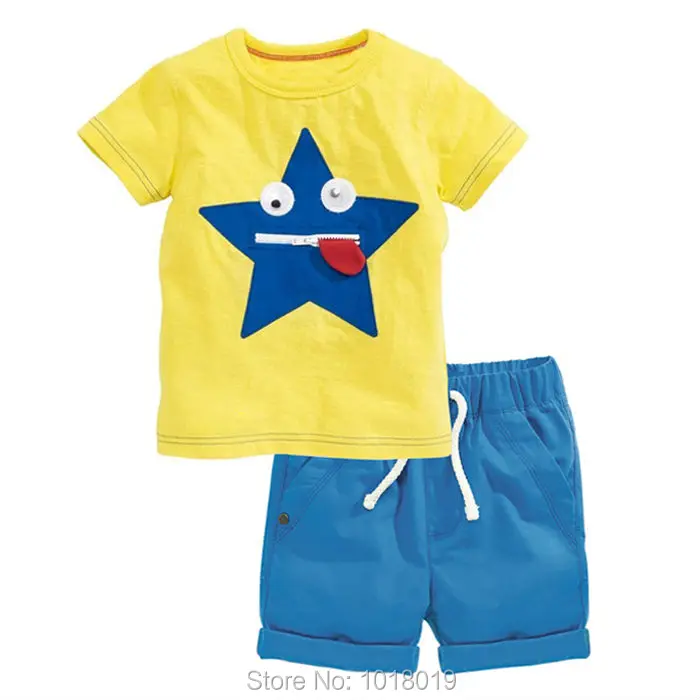 New 2018 Baby Boys Clothing Set Quality 100% Cotton Toddler Kids Clothes Short Sleeve Baby Boy Clothes Set Children Suit Outwear 131