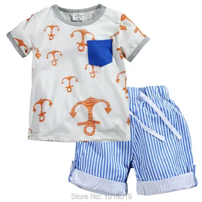 New 2018 Baby Boys Clothing Set Quality 100% Cotton Toddler Kids Clothes Short Sleeve Baby Boy Clothes Set Children Suit Outwear 144