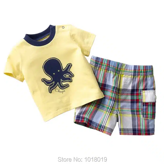 New 2018 Baby Boys Clothing Set Quality 100% Cotton Toddler Kids Clothes Short Sleeve Baby Boy Clothes Set Children Suit Outwear 155