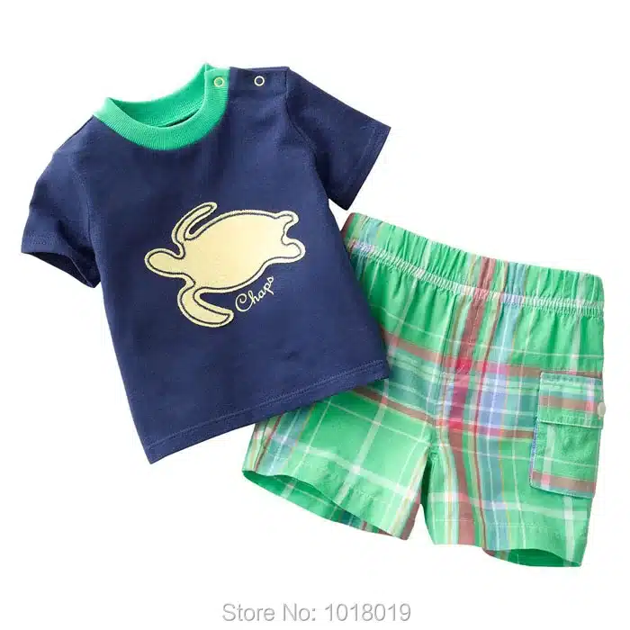 New 2018 Baby Boys Clothing Set Quality 100% Cotton Toddler Kids Clothes Short Sleeve Baby Boy Clothes Set Children Suit Outwear 156