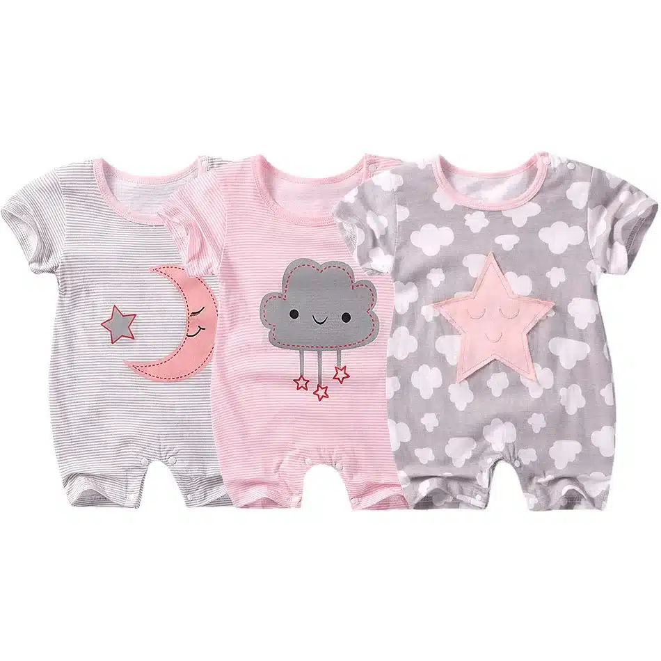 2018 New Baby Rompers summer Cotton baby girl clothes short sleeve printing baby boys Jumpsuits Roupas Bebes Infant Clothing 2