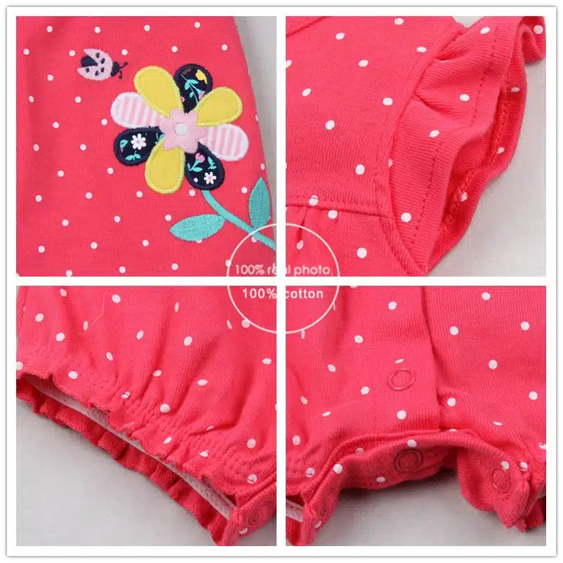 NewBorn Baby Girls Clothes Infant Cartoon Costumes Baby Boy Rompers Summer 2018 Short Sleeve Jumpsuit 100% Cotton Pajamas 2