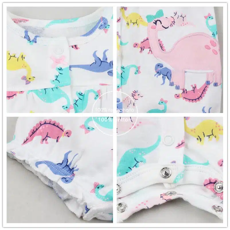 NewBorn Baby Girls Clothes Infant Cartoon Costumes Baby Boy Rompers Summer 2018 Short Sleeve Jumpsuit 100% Cotton Pajamas 3