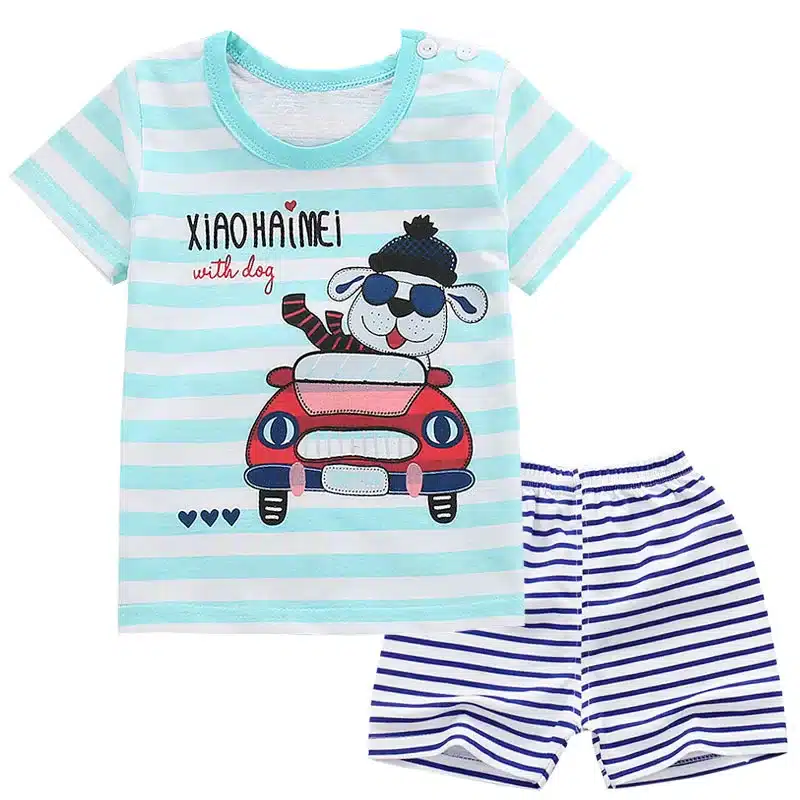 okoufen 2018 baby boy and girl body suit quality 100% cotton children t shirt summer cartoon kids clothing sets bobo choses 9