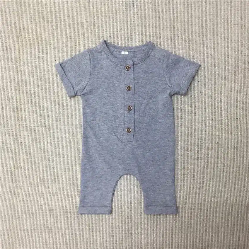 COSPOT Baby Boys Summer Short Rompers Boy Cotton Jumper Kids Fashion Plain Black Gray Jumpsuit 0-2Yrs 2018 New Arrival 30D 18