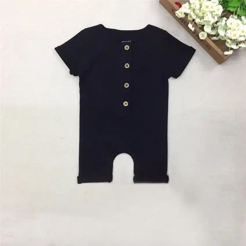 COSPOT Baby Boys Summer Short Rompers Boy Cotton Jumper Kids Fashion Plain Black Gray Jumpsuit 0-2Yrs 2018 New Arrival 30D 22