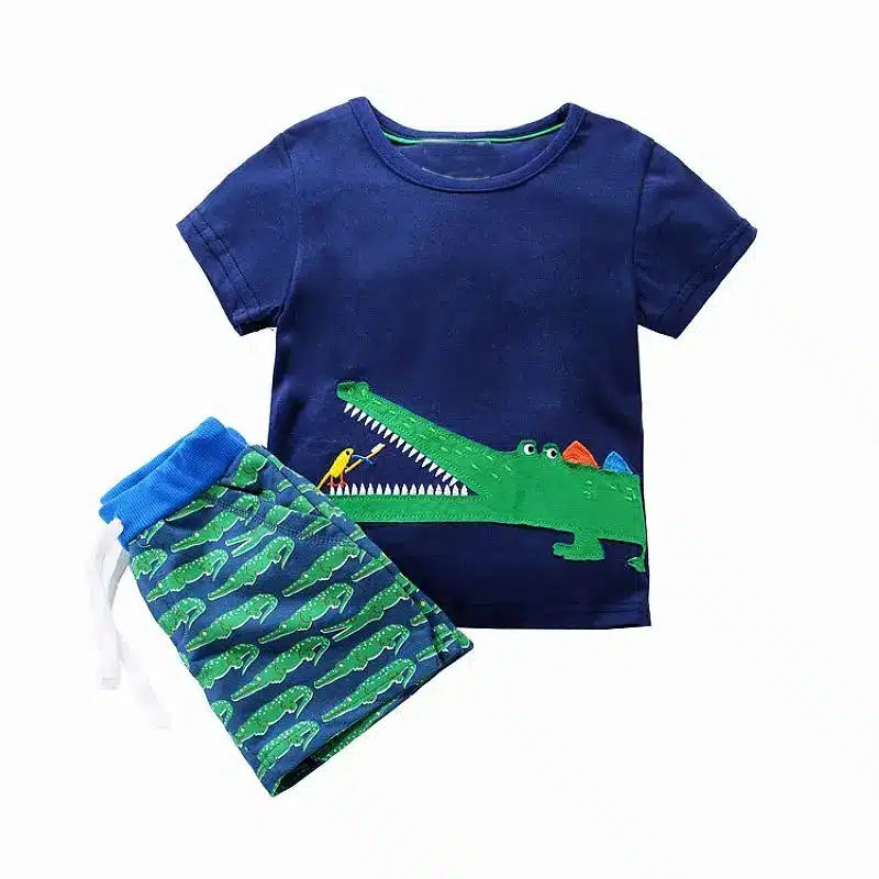 Kids Shorts Suits Children Tracksuit for Boys Sets 2018 Summer Baby Boy Clothes Animal Applique 2pcs Sport Suits Boys Clothing 14