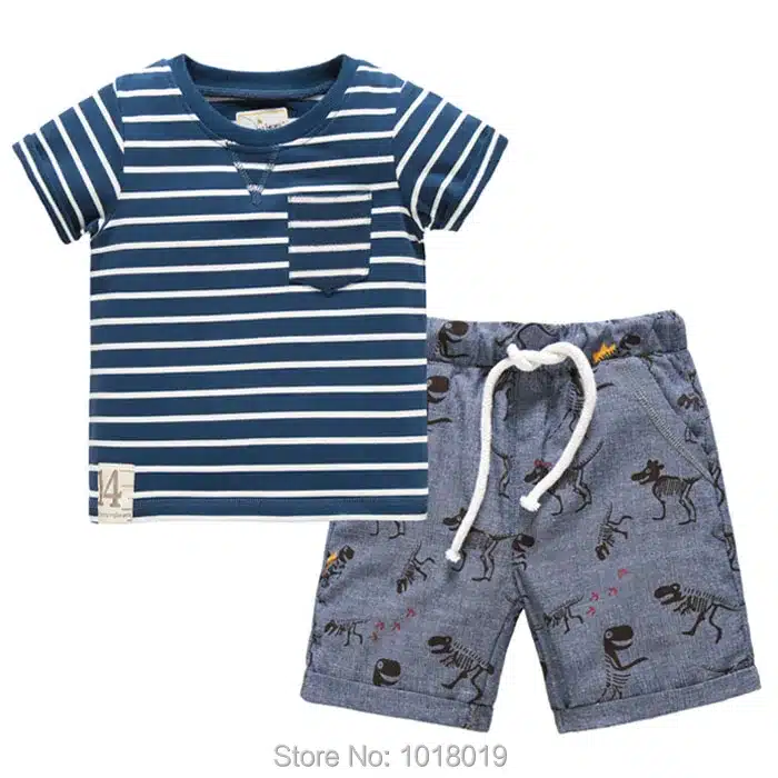 New 2018 Brand 100% Cotton Summer Baby Boys Clothes Set 2pcs Children Clothing Suit Bebe Kids Short Sleeve Clothes Set Baby Boys 56