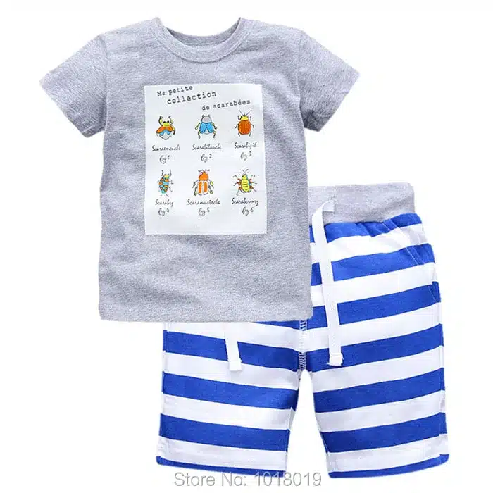 New 2018 Brand 100% Cotton Summer Baby Boys Clothes Set 2pcs Children Clothing Suit Bebe Kids Short Sleeve Clothes Set Baby Boys 104
