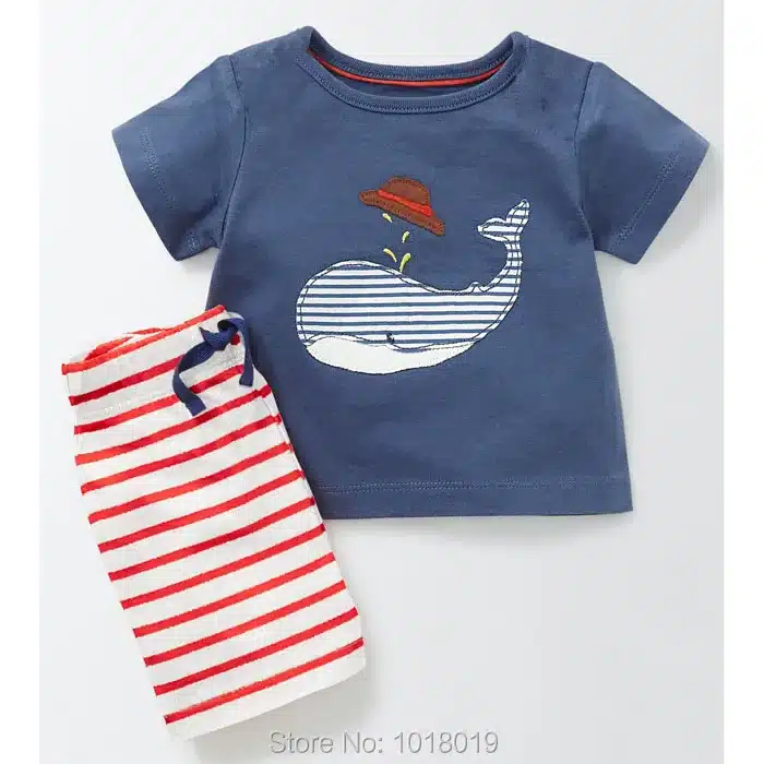 New 2018 Brand 100% Cotton Summer Baby Boys Clothes Set 2pcs Children Clothing Suit Bebe Kids Short Sleeve Clothes Set Baby Boys 122
