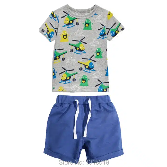 New 2018 Brand 100% Cotton Summer Baby Boys Clothes Set 2pcs Children Clothing Suit Bebe Kids Short Sleeve Clothes Set Baby Boys 136